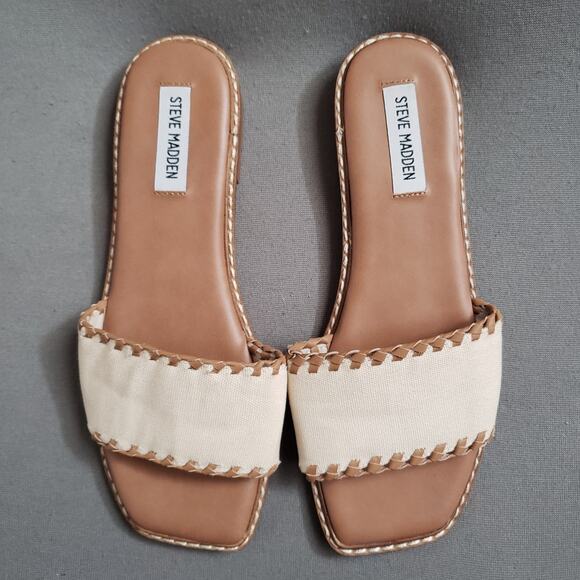 Steve Madden Serbia Slides in‎ Bone Size 8 SMAD-WZ1326 Sandals - Picture 3 of 12